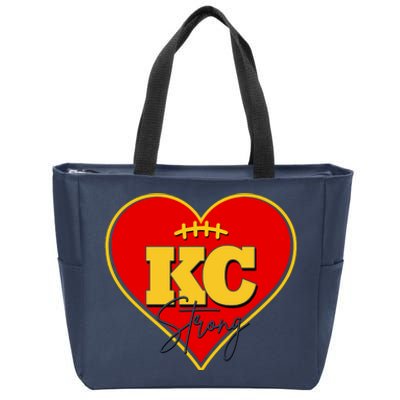 Kansas City Strong Football Heart Awareness Zip Tote Bag