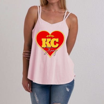 Kansas City Strong Football Heart Awareness Women's Strappy Tank