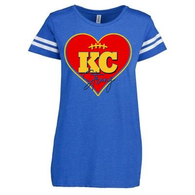 Kansas City Strong Football Heart Awareness Enza Ladies Jersey Football T-Shirt