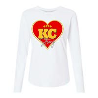 Kansas City Strong Football Heart Awareness Womens Cotton Relaxed Long Sleeve T-Shirt