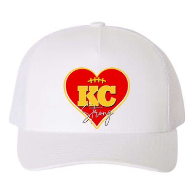 Kansas City Strong Football Heart Awareness Yupoong Adult 5-Panel Trucker Hat