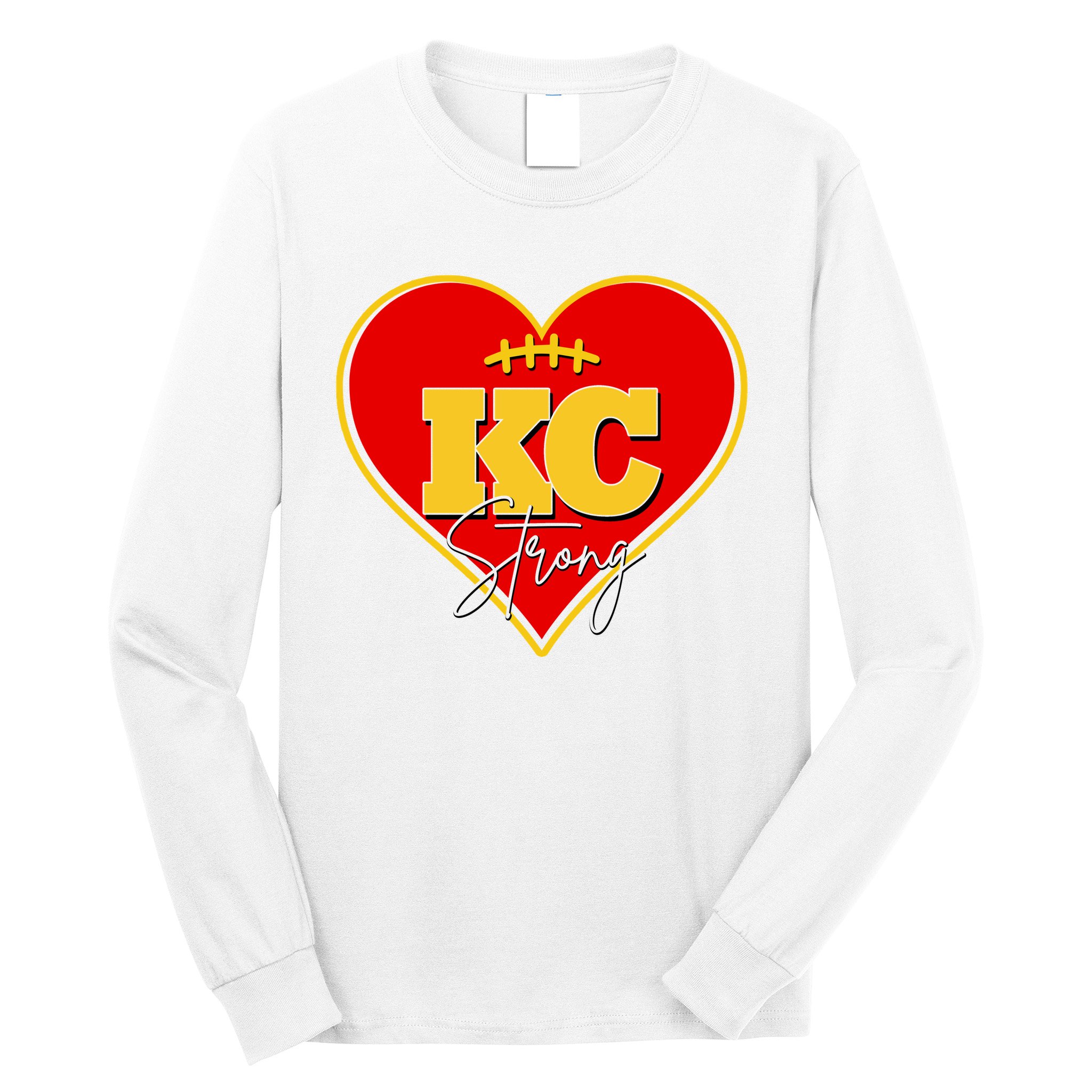 Kansas City Strong Football Heart Awareness Long Sleeve Shirt