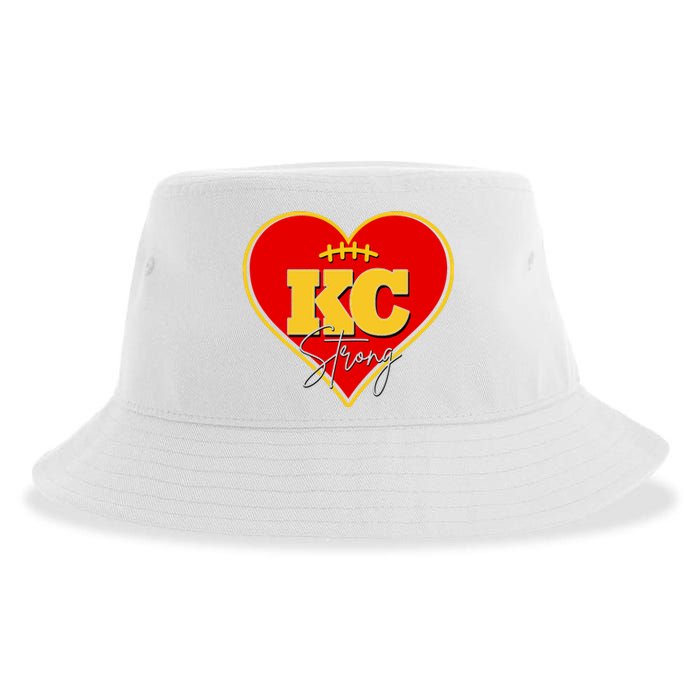 Kansas City Strong Football Heart Awareness Sustainable Bucket Hat