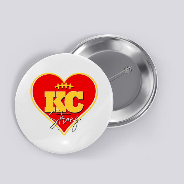 Kansas City Strong Football Heart Awareness Button