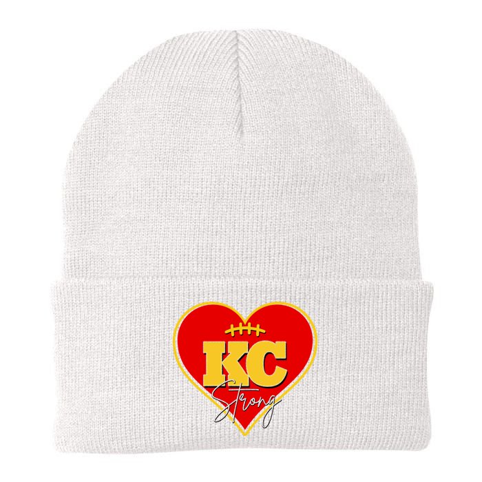 Kansas City Strong Football Heart Awareness Knit Cap Winter Beanie