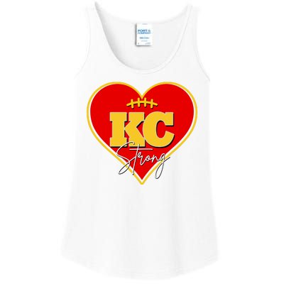 Kansas City Strong Football Heart Awareness Ladies Essential Tank