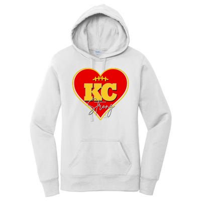 Kansas City Strong Football Heart Awareness Women's Pullover Hoodie