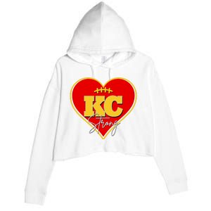 Kansas City Strong Football Heart Awareness Crop Fleece Hoodie