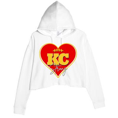 Kansas City Strong Football Heart Awareness Crop Fleece Hoodie