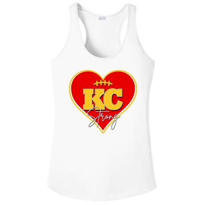 Kansas City Strong Football Heart Awareness Ladies PosiCharge Competitor Racerback Tank