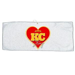 Kansas City Strong Football Heart Awareness Large Microfiber Waffle Golf Towel