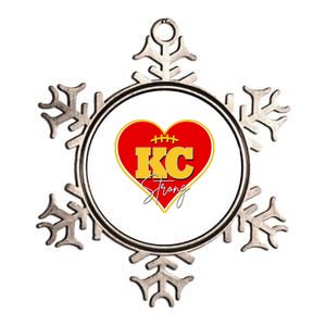 Kansas City Strong Football Heart Awareness Metallic Star Ornament