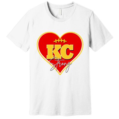 Kansas City Strong Football Heart Awareness Premium T-Shirt