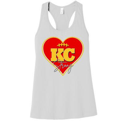 Kansas City Strong Football Heart Awareness Women's Racerback Tank