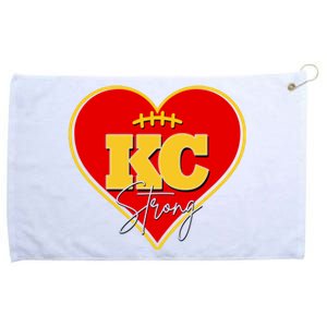 Kansas City Strong Football Heart Awareness Grommeted Golf Towel