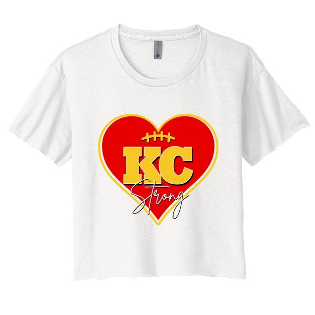 Kansas City Strong Football Heart Awareness Crop Top