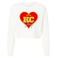 Kansas City Strong Football Heart Awareness Cropped Pullover Crew