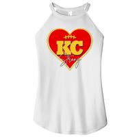 Kansas City Strong Football Heart Awareness Women's Perfect Tri Rocker Tank