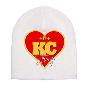 Kansas City Strong Football Heart Awareness Short Acrylic Beanie