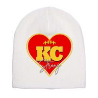 Kansas City Strong Football Heart Awareness Short Acrylic Beanie