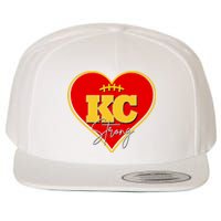 Kansas City Strong Football Heart Awareness Wool Snapback Cap