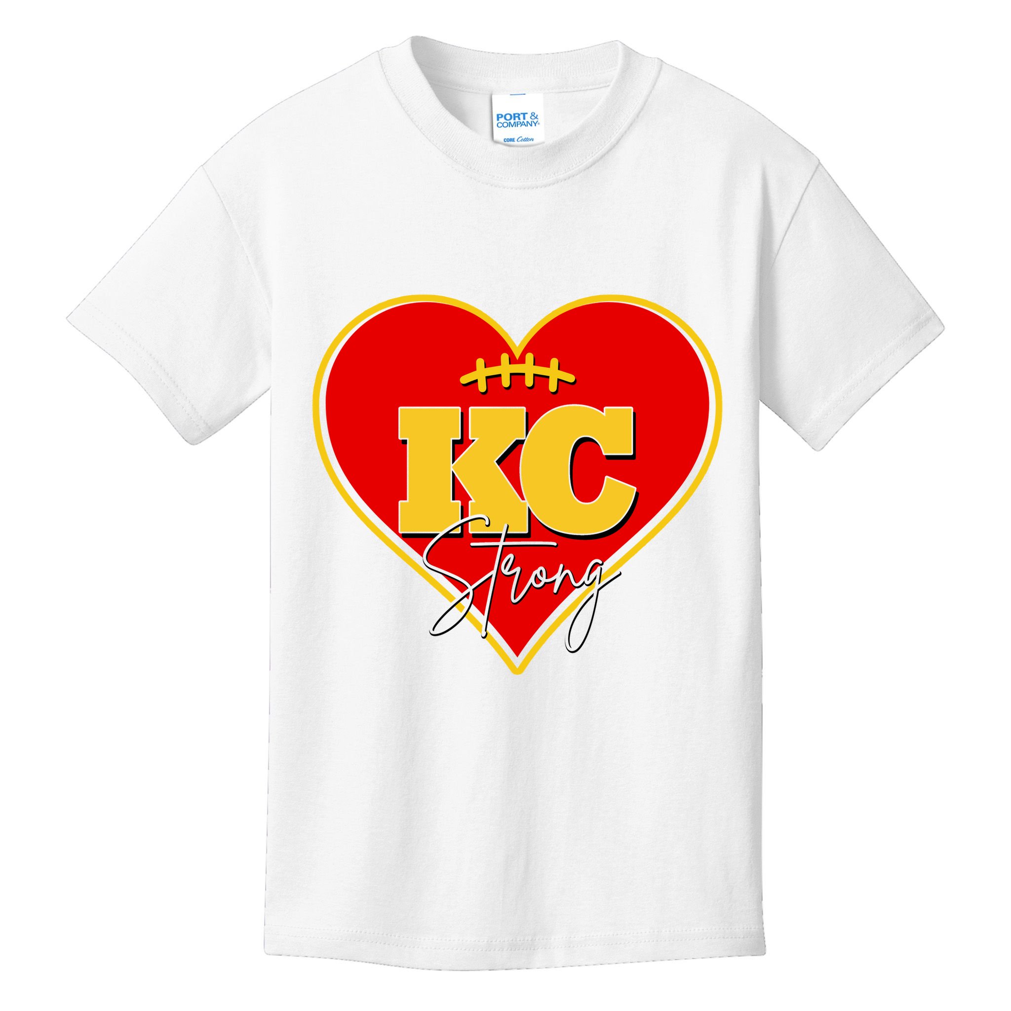 Kansas City Strong Football Heart Awareness Kids T-Shirt