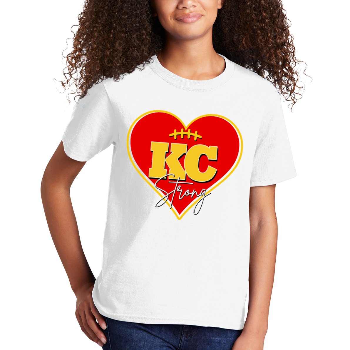 Kansas City Strong Football Heart Awareness Kids T-Shirt