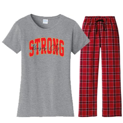 Kansas City Strong Football Awareness Women's Flannel Pajama Set