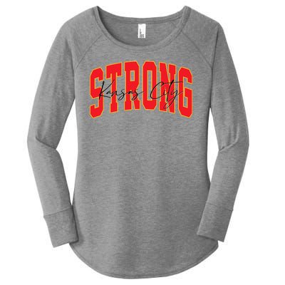 Kansas City Strong Football Awareness Women's Perfect Tri Tunic Long Sleeve Shirt