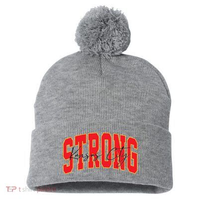 Kansas City Strong Football Awareness Pom Pom 12in Knit Beanie