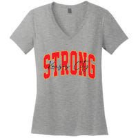 Kansas City Strong Football Awareness Women's V-Neck T-Shirt