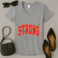 Kansas City Strong Football Awareness Women's V-Neck T-Shirt