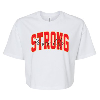 Kansas City Strong Football Awareness Bella+Canvas Jersey Crop Tee