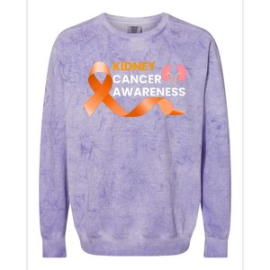 Kidney Cancer Survivor Funny Gift Ney Cancer Awareness Meaningful Gift Colorblast Crewneck Sweatshirt