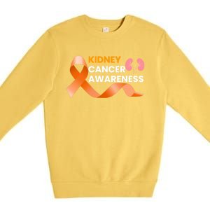 Kidney Cancer Survivor Funny Gift Ney Cancer Awareness Meaningful Gift Premium Crewneck Sweatshirt