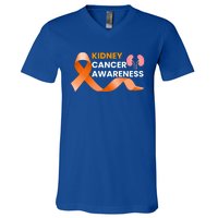 Kidney Cancer Survivor Funny Gift Ney Cancer Awareness Meaningful Gift V-Neck T-Shirt