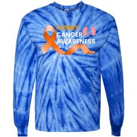 Kidney Cancer Survivor Funny Gift Ney Cancer Awareness Meaningful Gift Tie-Dye Long Sleeve Shirt