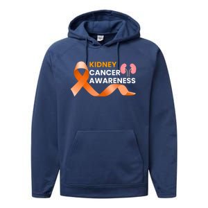 Kidney Cancer Survivor Funny Gift Ney Cancer Awareness Meaningful Gift Performance Fleece Hoodie