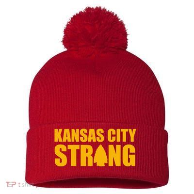 Kansas City Strong Awareness Pom Pom 12in Knit Beanie
