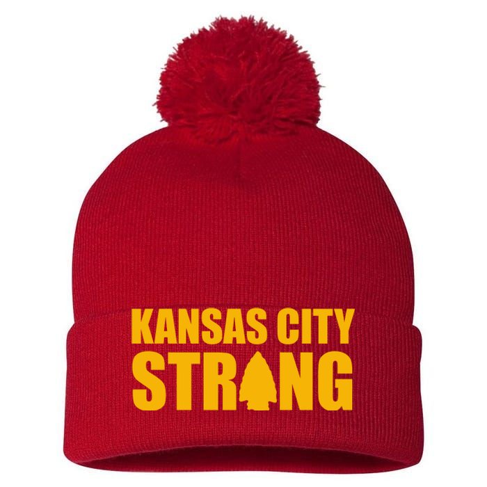 Kansas City Strong Awareness Pom Pom 12in Knit Beanie