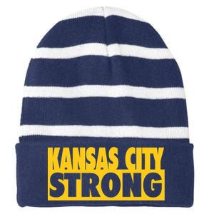 Kansas City Strong Striped Beanie with Solid Band