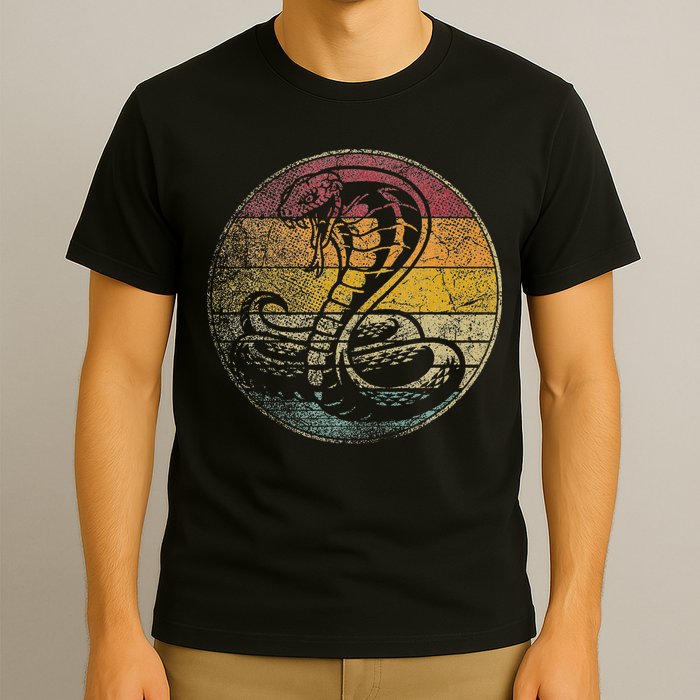 King Cobra Snake Sun Retro Vintage Reptile 80s Gift T-Shirt