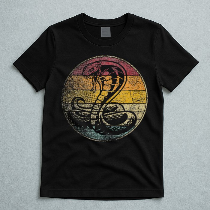 King Cobra Snake Sun Retro Vintage Reptile 80s Gift T-Shirt