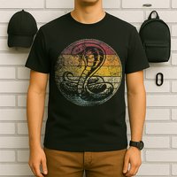 King Cobra Snake Sun Retro Vintage Reptile 80s Gift T-Shirt