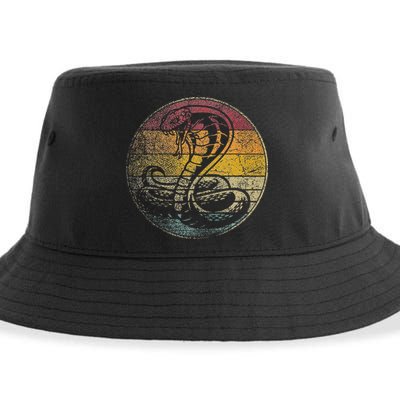 King Cobra Snake Sun Retro Vintage Reptile 80s Gift Sustainable Bucket Hat