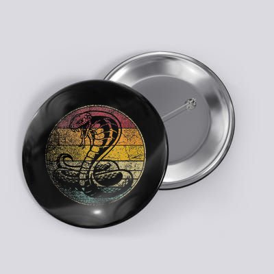 King Cobra Snake Sun Retro Vintage Reptile 80s Gift Button