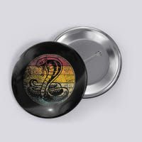 King Cobra Snake Sun Retro Vintage Reptile 80s Gift Button