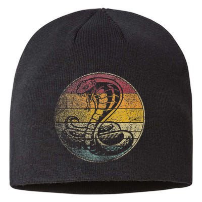 King Cobra Snake Sun Retro Vintage Reptile 80s Gift Sustainable Beanie