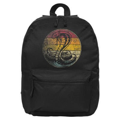 King Cobra Snake Sun Retro Vintage Reptile 80s Gift 16 in Basic Backpack