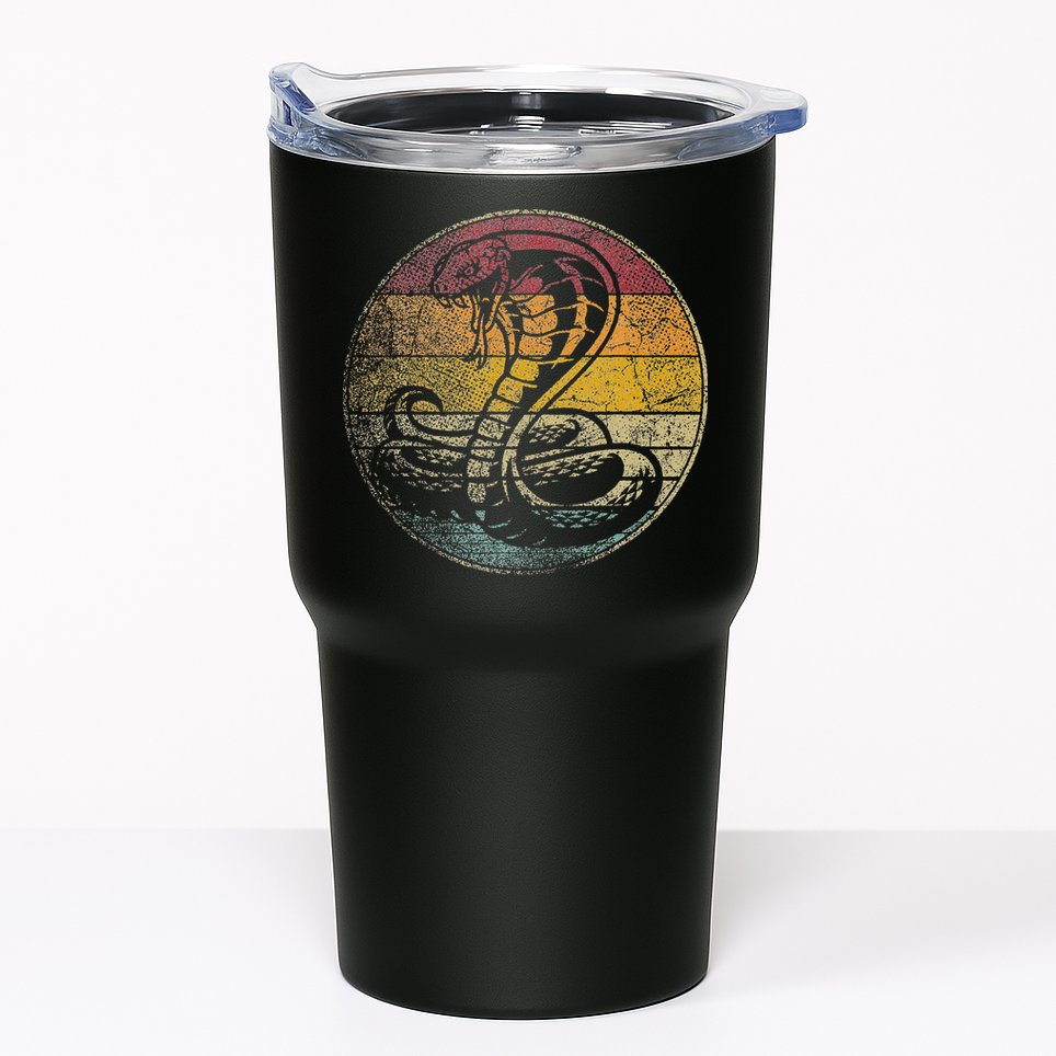 King Cobra Snake Sun Retro Vintage Reptile 80s Gift Tumbler